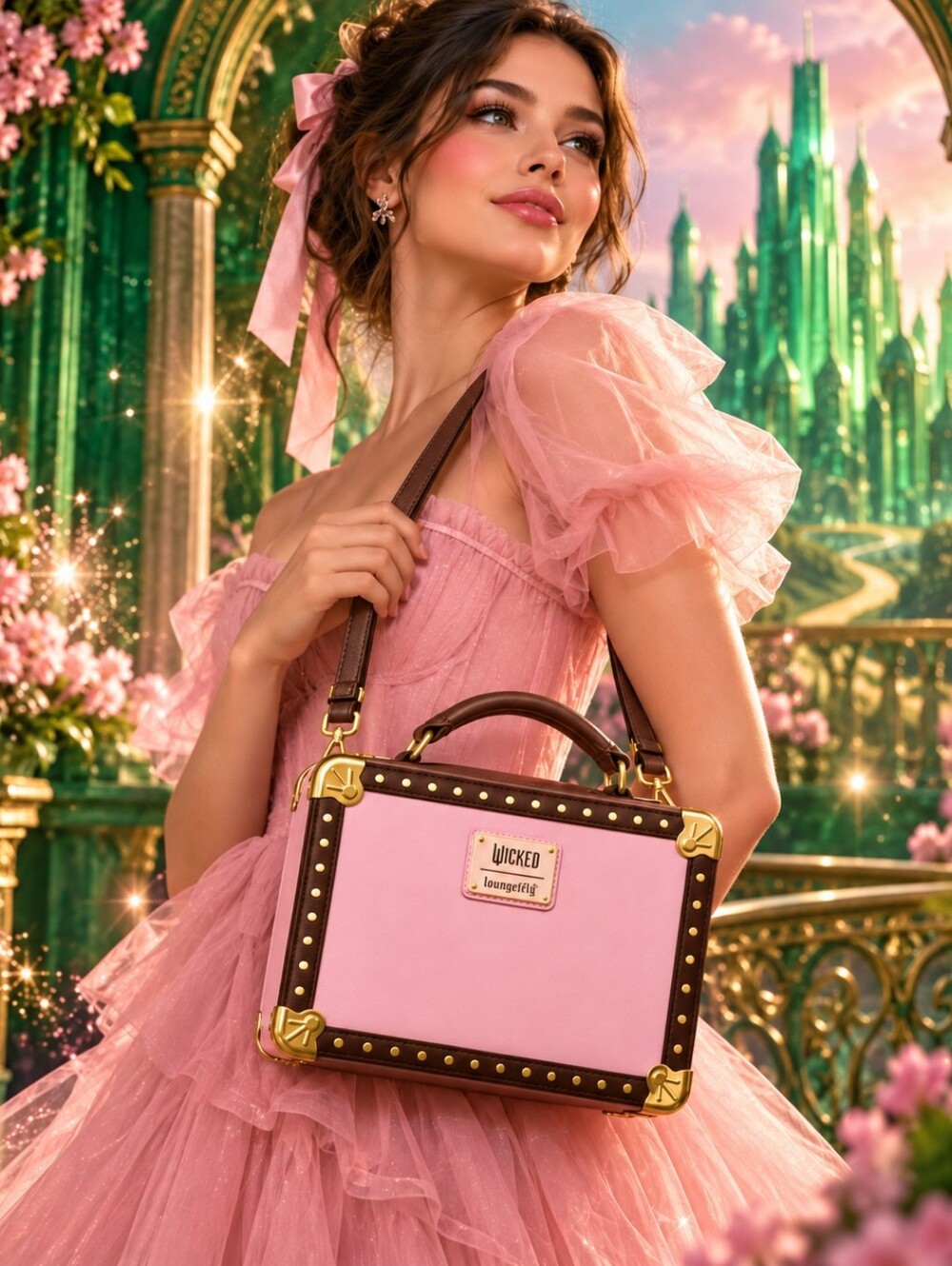 Loungefly Pink 'Wicked' Trunk Cosmetic Crossbody